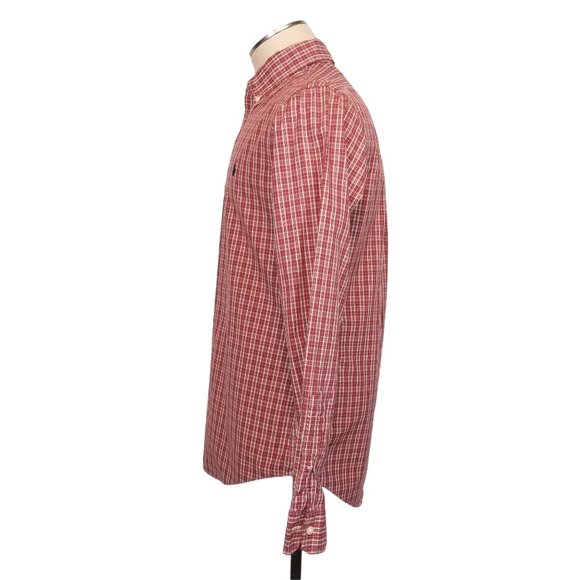 Ralph Lauren Plaid Cotton Custom Fit Shirt Red Sz Small - Picture 3 of 8
